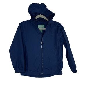 LL Bean Boys Kids Lined nylon Jacket Size M 10-12